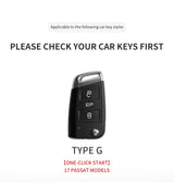 PU Leather Key Case Cover for VW Tiguan T-Cross Car Interior Accessory OEM