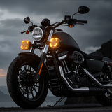 Motorcycle Headlight Fog Lights Led Auxiliary Driving Light Spotlight Emark Dual Color Flasher Moto Fog Lamp 12V Led Work Light