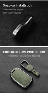 Metal and Leather Car Key Case Cover for Honda CRV and Civic Models