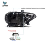 Black LED Dual Beam Projector for Mustang 2018-24 Car Interior Accessory Vland