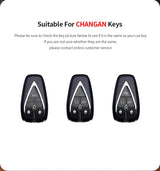 Aluminum Alloy Goatskin Car Key Case Cover For Changan Eado Unit CS35plus CS55plus CS75plus Car Key Protection Shell Accessor