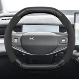 Suede Carbon Fiber Wheel Cover for Xpeng G6 G9 P7 M03 Car Interior Accessory Hocasen