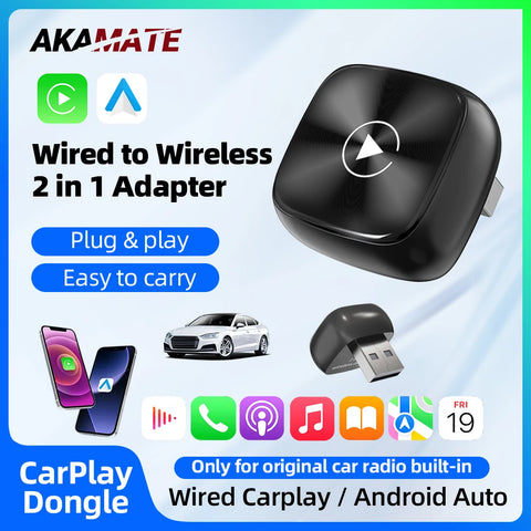 Wireless CarPlay Adapter Dongle for Universal OEM Fit CarPlay Adapter AKAMATE