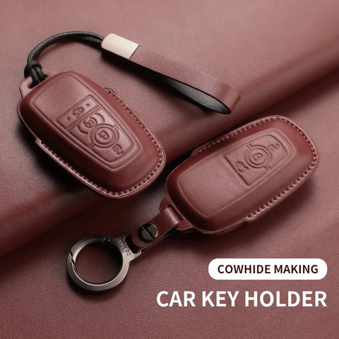 Leather car key case cover for 5 Ford models Car Interior Accessory OEM