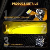 Motorcycle Headlight Fog Lights Led Auxiliary Driving Light Spotlight Emark Dual Color Flasher Moto Fog Lamp 12V Led Work Lig