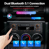 Retro Style 1Din MP3 Radio Bluetooth 5.1 EQ Fast Charge Car Interior Accessory AKAMATE