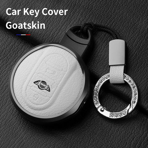 Goatskin Car Key Case Cover For BMW MINI Cooper ONE JCW Clubman Countryman Car Interior Accessory OEM