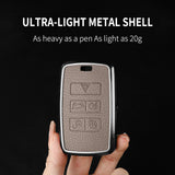 Metal and Leather Car Key Case Cover for Land Rover Range Rover Discovery Evoque Sport Velar Key Protection Shell Accessories