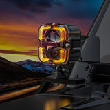 Square LED Work Light 12V 24V For Car Offroad Motorcycle Driving Fog Lamp Light Bar With Angel Eyes Spotlights Auxiliary Light