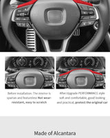 For Honda Accord 10th Gen Facelift & INSPIRE Made of Alcantara Auto Steering Wheel Decorative Frame Trim Sticker Car Accessor