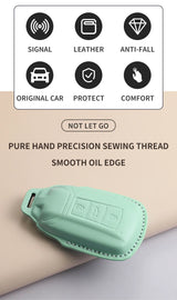 Leather Car Key Case Cover For DFSK DongFeng 580 F507 Aeolus AX7 GS PU Car Remote Key Bag Case Shell Protecter Keychain Holde