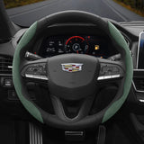 Anti-Slip Suede Wheel Cover for Cadillac CT5 Car Interior Accessory Hocasen Green 2-Piece Set