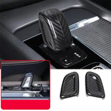 Carbon Fiber Gear Lever Cover for Volvo Car Interior Accessory LINGLUYANG black