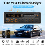 Retro Style 1Din MP3 Car Radio Bluetooth QC3.0 Fast Charge Car Interior Accessory AKAMATE