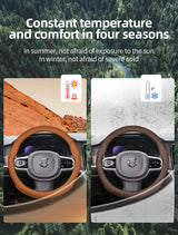Ultra-Thin Leather Wheel Cover for Volvo S60 V60 XC90 Car Interior Accessory Hocasen