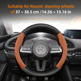 Suede Carbon Fiber Steering Wheel Cover for Mazda