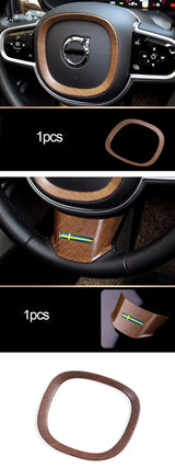 ABS Wood Grain Steering Ring for Volvo V60 2020-2024 Car Interior Accessory LINGLUYANG