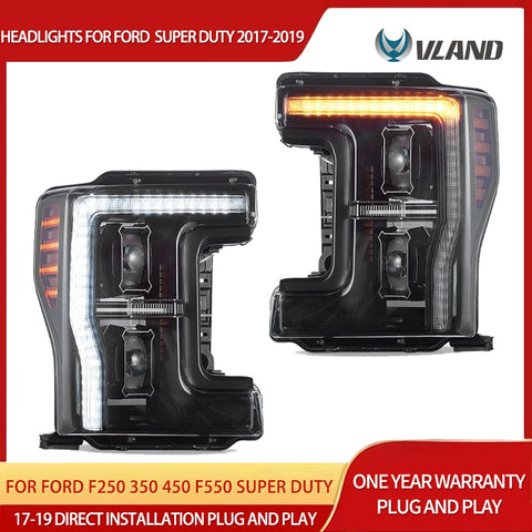 LED Projector Headlights for Ford F-250 Super Duty Car Interior Accessory VLAND