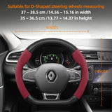 Suede Carbon Fiber Steering Wheel Cover for Renault