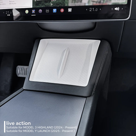 For Tesla Model Y Launch 2025 Model 3 2024 Highland Wireless Charging Silicone Pad Center Control Bottom Mat Car Interior Acc