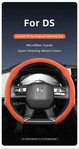 Suede Snap-On Steering Wheel Cover for DS 3 4 7 Crossback Car Interior Accessory Hocasen