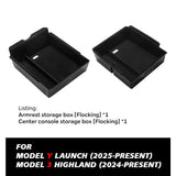 for Tesla New Model Y Launch Juniper 2025 and 3 Highland 2024 Console Armrest Storage Organizer Interior Storage Box Accessorie