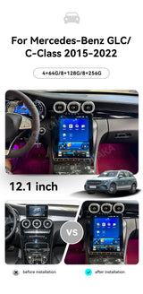 Android 15 GPS Navigation Head Unit for Mercedes Benz GLC C Class Android Head Unit Aotsr