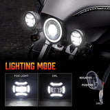 Motorcycle 7 Inch Round LED Headlight 4.5inch Led Fog Lights Set For Harley Touring Road King Ultra Classic Electra LED LAMP H4