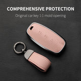 4 Button Aluminum Alloy Goatskin Car Key Case Cover for Nissan 4 Button Aluminum Alloy Car Key Case Cover OEM