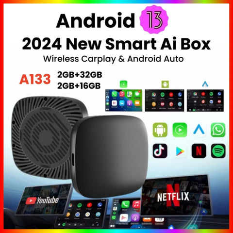 Wireless Android 13 AI Box for Toyota Mazda Hyundai Haval Ford CarPlay Adapter OEM
