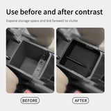 BYD M6 2024 2025 Center Console Armrest Storage Box Car Central Tray Organizer Accessories Stowing Tidying Black Car Interior