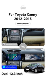 24.6" Dual Screen Android 14 Head Unit for Toyota Camry 2012–2015 Android Head Unit Aotsr