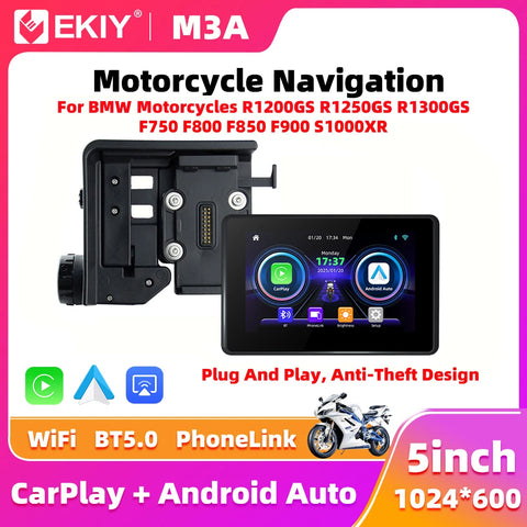 5.0" Wireless CarPlay GPS Screen for BMW R1200GS CarPlay Adapter EKIY