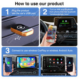2-in-1 Wireless CarPlay Auto Adapter for VW Toyota