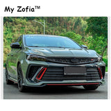 For New Geely Coolray 2023 2024 2025 Car Label Sticker Front Logo Frame Head Bumper Steering wheel Decor Sticker Cover Black