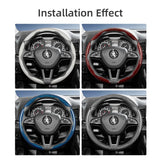 Carbon Fiber Texture Steering Wheel Cover for Skoda Car Interior Accessory Hocasen