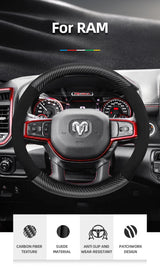 Suede Carbon Fiber Wheel Cover for Ram 1500 2500 3500 Car Interior Accessory Hocasen