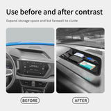 Dashboard Storage Box ABS for Volkswagen Taos 2022-2024 Car Display Screen Rear Tray Organizer Accessories Tidying Black Car