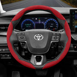 Segmented Suede Steering Wheel Cover for Toyota Cases
