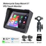 5Inch Waterproof Motorcycle Monitor with CarPlay & DVR