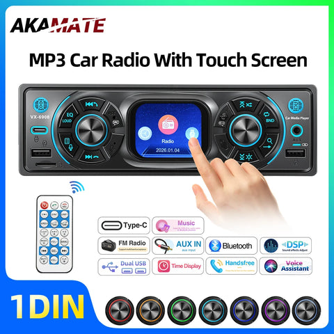 1Din Bluetooth MP3 Car Stereo Player Universal Fit Car Interior Accessory AKAMATE