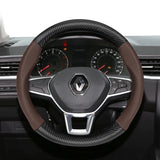 Renault Breathable Leather Steering Wheel Cover Black Red
