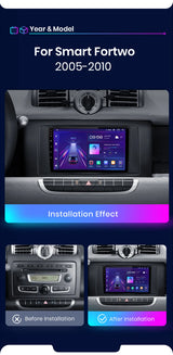 Wireless CarPlay Android Head Unit for Smart Fortwo 2005–2015