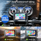 3.4" Motorcycle GPS Monitor with Wireless CarPlay Android Head Unit AKAMATE