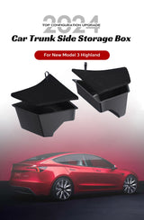 Rear Trunk Left Side Storage Box with Cover for Tesla Model 3 Highland 2024 Storage Box TEKSY