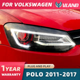 VW Polo Dual Beam Headlights Assembly for 2009-2017 Car Interior Accessory Vland