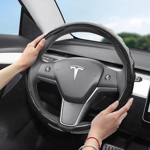 Carbon Fiber Wheel Cover for Tesla Model 3 Y S X Car Interior Accessory Hocasen