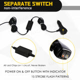 Universal Emergency Strobe Light Bar 96 LED 12V-24V Car Interior Accessory MAGIC COLORM