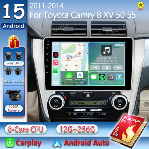 2K QLED Android 15 Stereo for Toyota Camry XV50 XV55 Android Head Unit RSNAVI