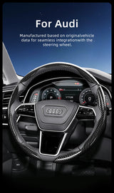 Carbon Fiber Steering Wheel Cover for Audi A4 A6 Q5 Car Interior Accessory Hocasen